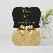 オーダーメイドのブラックとゴールドの感謝カード 招待状 (スタンド正面)