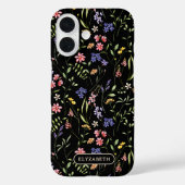 オーダーメイドのブラックのワイルドフラワー Case-Mate iPhoneケース (裏面)