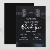 オーダーメイドのブラックタイの招待状 招待状 (正面/裏面)