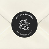 オーダーメイドのブラック結婚式Save the date ラウンドシール