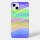 オーダーメイドのブルーグリーンパープルの波の芸術 Case-Mate iPhoneケース (裏面)