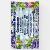 オーダーメイドのブルーベリー狩り農場 販促キャンペーン 横断幕 (縦)