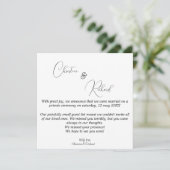 オーダーメイドのプライベート結婚発表カード 招待状 (スタンド正面)