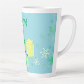 オーダーメイドのプレゼントを持った雪だるま カフェラテマグ (右)