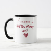 オーダーメイドのプロポーズ用マグカップ(Will You Marry Me マグ)