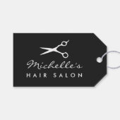 オーダーメイドのヘアサロンおよび理容店ロゴ ギフトタグ (正面(横))