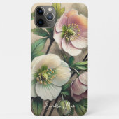 オーダーメイドのヘレボルス植物画 Case-Mate iPhoneケース (裏面)