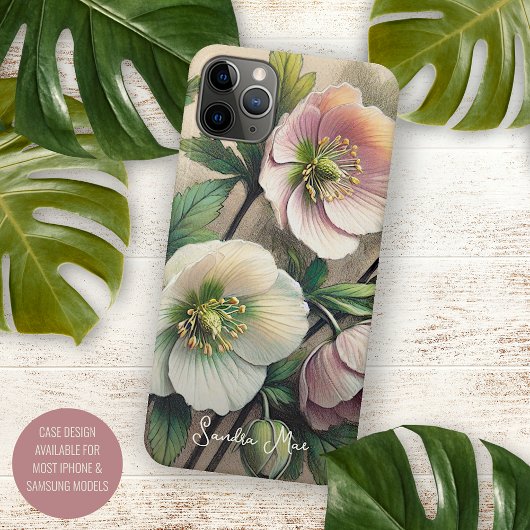 オーダーメイドのヘレボルス植物画 Case-Mate iPhoneケース