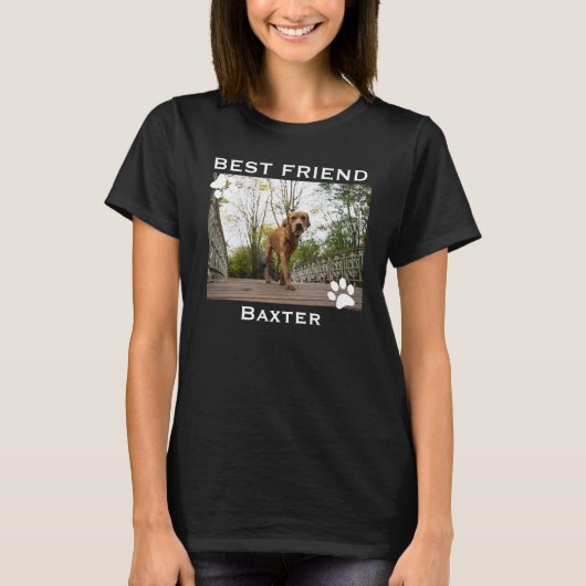 オーダーメイドのベストフレンドの犬の写真 Tシャツ (正面)