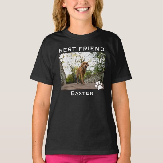 オーダーメイドのベストフレンドの犬の写真 Tシャツ (正面)