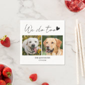 オーダーメイドのペットの犬の結婚式用ナプキン スタンダードカクテルナプキン (インサイチュ)