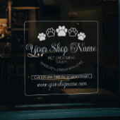 オーダーメイドのペットサロン店舗名 白いフロントウィンドウステッカー ウィンドウサイン