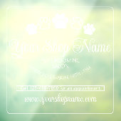 オーダーメイドのペットサロン店舗名 白いフロントウィンドウステッカー ウィンドウサイン (シート3)