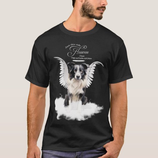 オーダーメイドのペット追悼デザイン ボーダーコリー Tシャツ (正面)