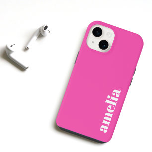 オーダーメイドのホットピンクモノグラム iPhone 14ケース
