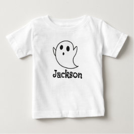 オーダーメイドのホワイトゴースト ハロウィンTシャツ（幼児用） ベビーTシャツ