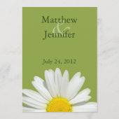 オーダーメイドのホワイトデイジー結婚式披露宴夕食メニュー メニュー (裏面)