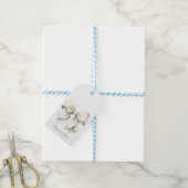 オーダーメイドのホワイトボウ ブライズシャワー ギフトタグ (より糸付き)