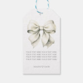 オーダーメイドのホワイトボウ ブライズシャワー ギフトタグ (裏面)
