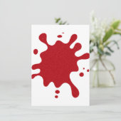 オーダーメイドのホワイト & トマトレッドスプラッシュ招待状 招待状 (スタンド正面)