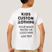 オーダーメイドのボーイズTシャツ - ホワイト Tシャツ (裏面)