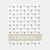 オーダーメイドのボーダーコリー フリースブランケット (正面)