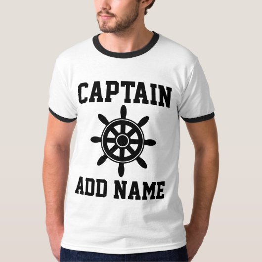 オーダーメイドのボートキャプテンTシャツ Tシャツ (正面)