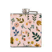 オーダーメイドのポップなピーチの野の花 フラスク (裏面)