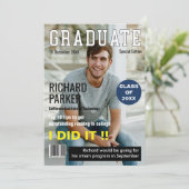 オーダーメイドのマガジン風卒業発表カード 招待状 (スタンド正面)
