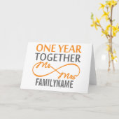オーダーメイドのミスター＆ミセス 1周年記念 カード (黄色い花)