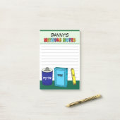 オーダーメイドのミツヴァグッズ - 緑 ポストイット (デスク上)