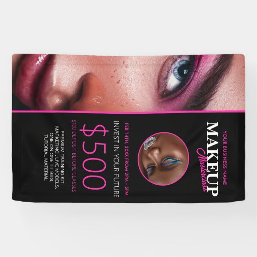 オーダーメイドのメイクアップ教室用バナー 横断幕 (横)