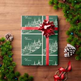 オーダーメイドのメリークリスマステーブルミニマルデザイン  ラッピングペーパー