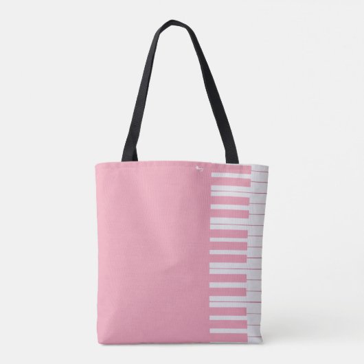 オーダーメイドのモダンでエレガントなピアノの音符 トートバッグ (裏面)