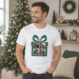 オーダーメイドのモダンなクリスマスフォトギフトボックス Tシャツ