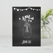 オーダーメイドのモダンなブラックボードウェディング 招待状 (スタンド正面)