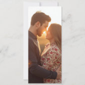 オーダーメイドのモダンな写真付き結婚式招待状 (裏面)
