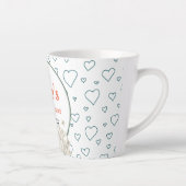 オーダーメイドのモダンな花フレーム付きブライズシャワー カフェラテマグ (右)