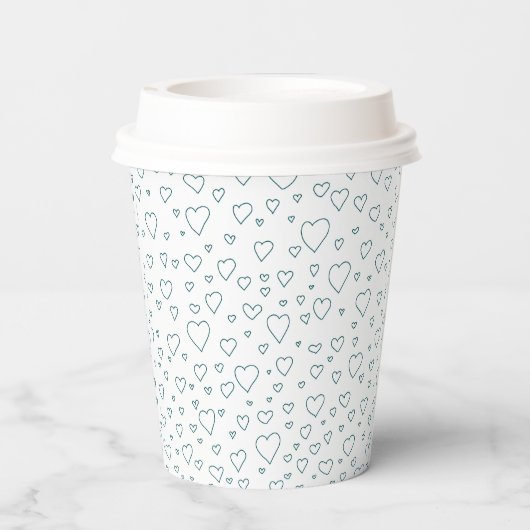 オーダーメイドのモダンな花フレーム付きブライズシャワー 紙コップ (裏面)