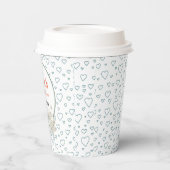 オーダーメイドのモダンな花フレーム ブライダルシャワー 紙コップ (左)