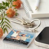 オーダーメイドのモダンなBEST DAD EVER 2枚の写真入りギフト キーホルダー (正面右)