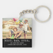 オーダーメイドのモダンなBEST DAD EVER 2枚の写真入りギフト キーホルダー (裏面)