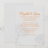 オーダーメイドのモダンオレンジ色の結婚式招待状 招待状 (正面/裏面)