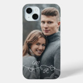 オーダーメイドのモノグラムとハート Case-Mate iPhoneケース (裏面)
