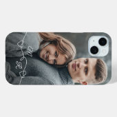 オーダーメイドのモノグラムとハート Case-Mate iPhoneケース (裏面 (横))