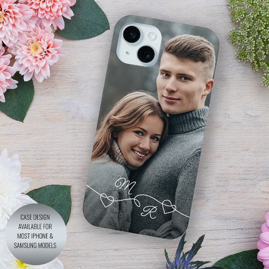 オーダーメイドのモノグラムとハート Case-Mate iPhoneケース