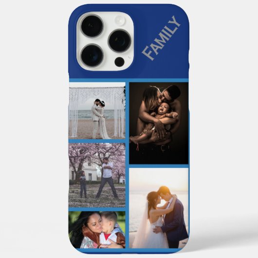 オーダーメイドのモノグラム入り写真 ネイビーブルーのスマホケース Case-Mate iPhoneケース (裏面)