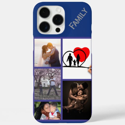 オーダーメイドのモノグラム入り写真 ネイビーブルーのスマホケース Case-Mate iPhoneケース (裏面)
