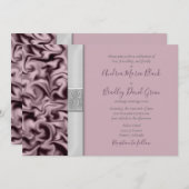 オーダーメイドのモーブ ワインレッド 紫 結婚式 招待状 (正面/裏面)