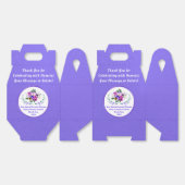 オーダーメイドのライラック色のパンジー、花のギフトボックス フェイバーボックス (見開き)